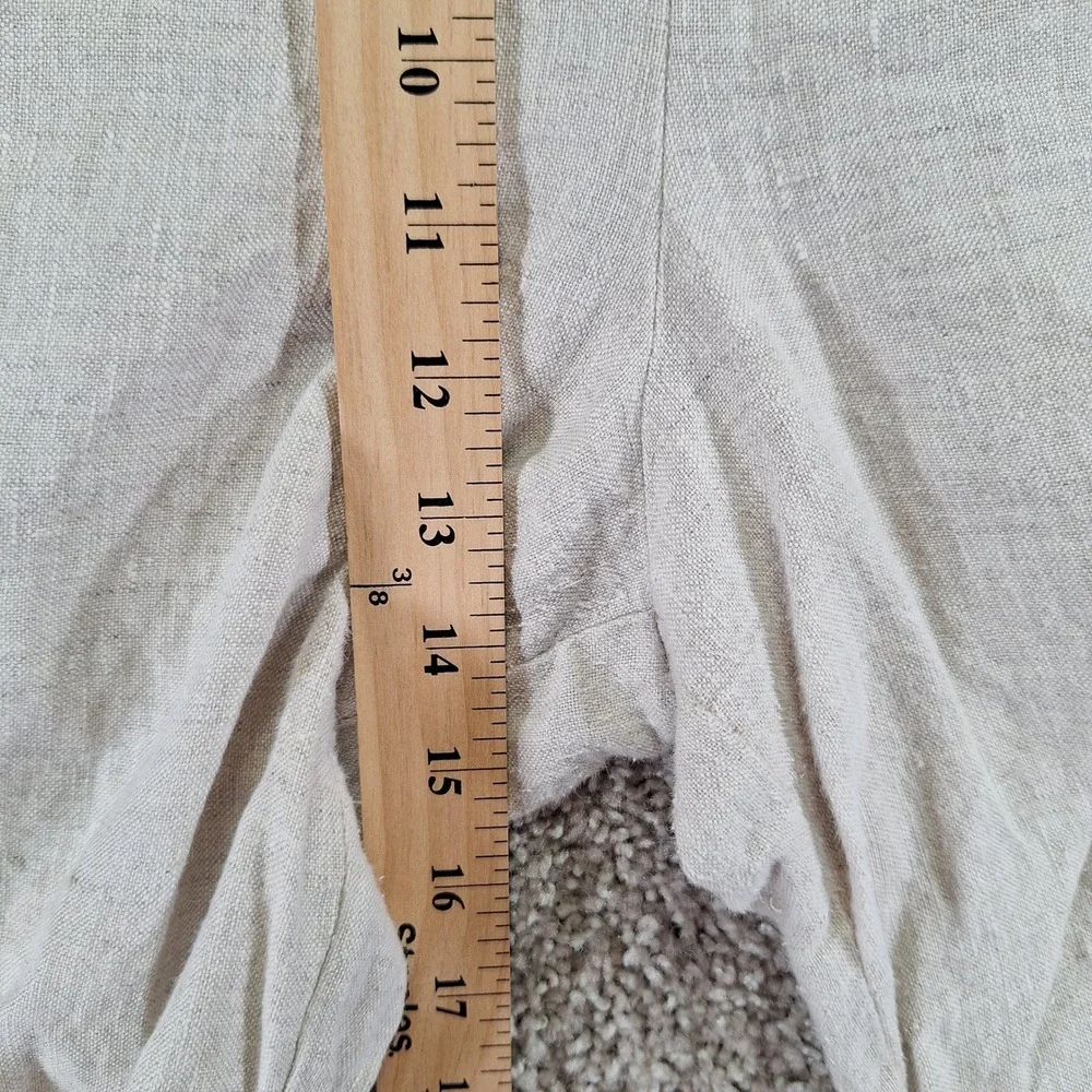 Reformation Pants Women Size XL Beige Linen Drawstring Wide Leg Coastal Boho